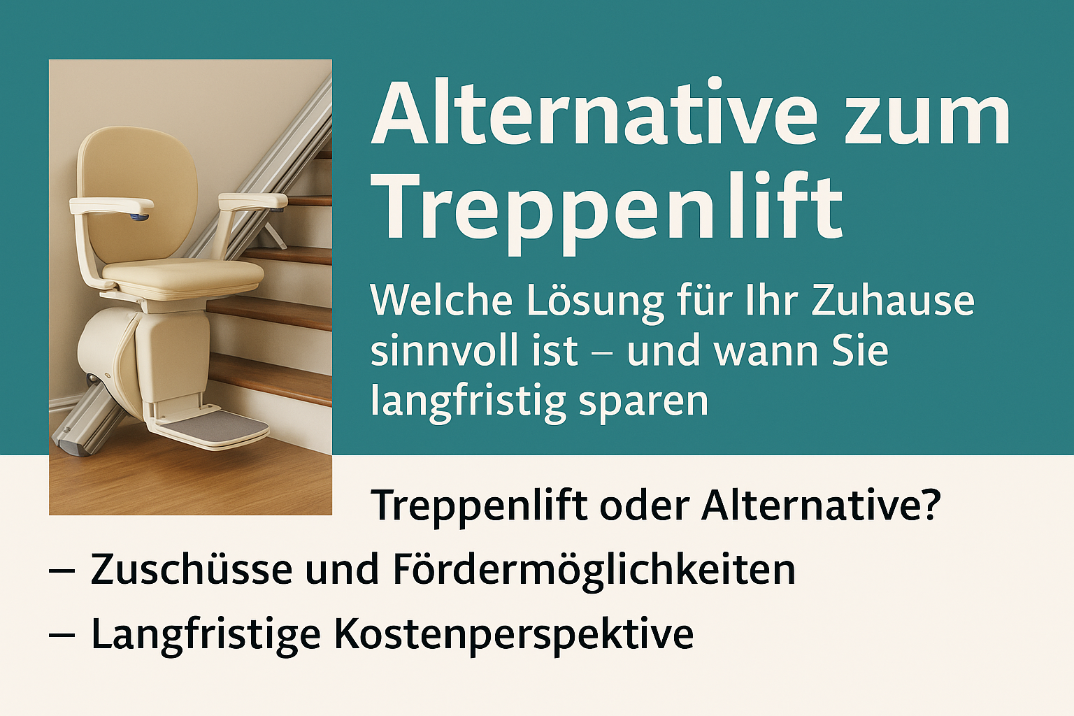 Alternative zum Treppenlift: Welche Lösung für Ihr Zuhause sinnvoll ist – und wann Sie langfristig sparen