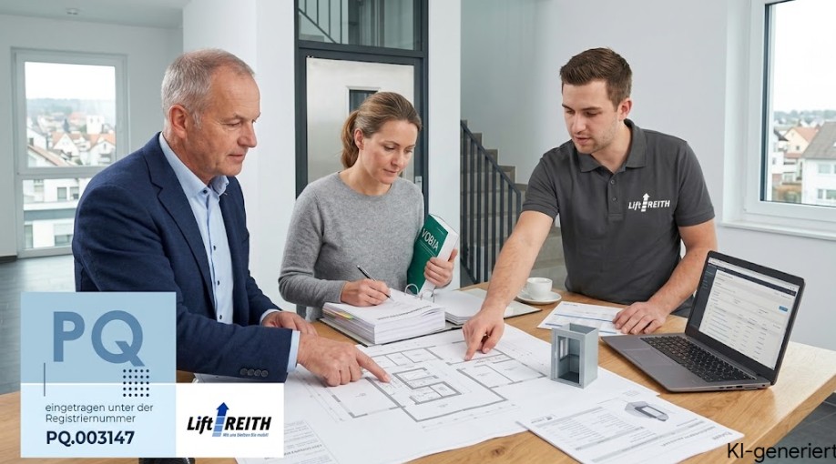 Ausschreibung einer Aufzugsanlage, Vergabeunterlagen und technische Planung, begleitet von Lift Reith